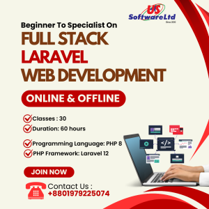 full stack web design and development laravel